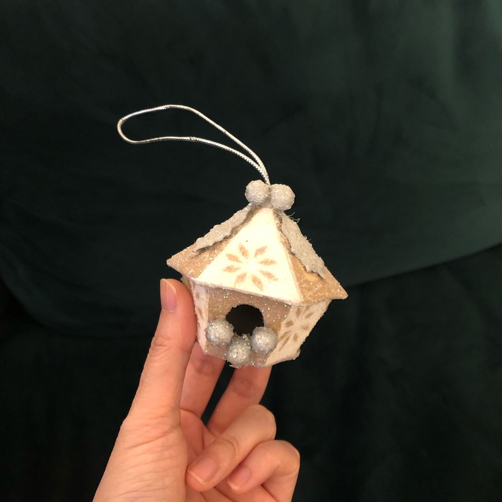 Glitter Bird House Ornament
